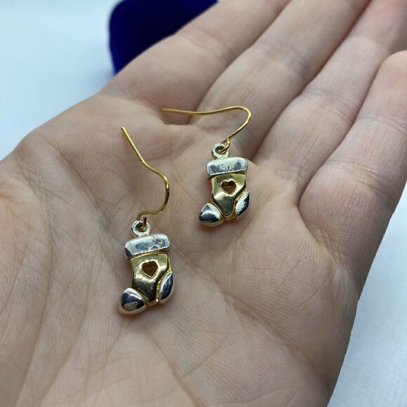 šĀ Vintage Gold & Silver HeartāStocking CostumeāEarrings - Picture 4 of 5